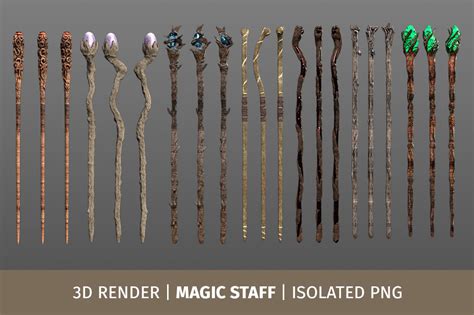 3d Magic Staffs Graphic By Grbrenders · Creative Fabrica