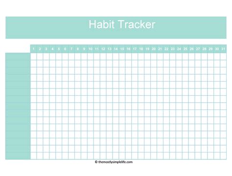 Printable Habit Tracker Templates Free Templatelab