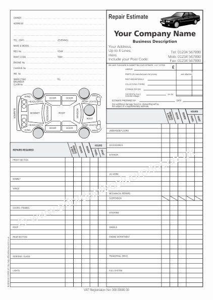 Auto Repair Estimate Form Pdf Beautiful Car Servicing Repair Forms Full