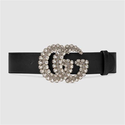 Gucci Unisex Leather Belt With Double G Buckle Black Lulux