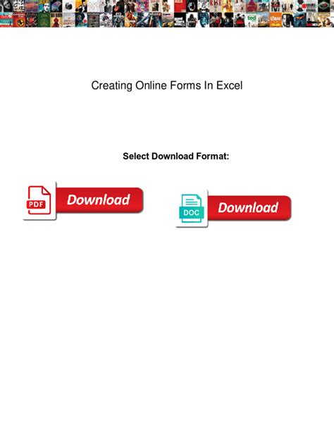 Fillable Online Creating Online Forms In Excel Vault Creating Online