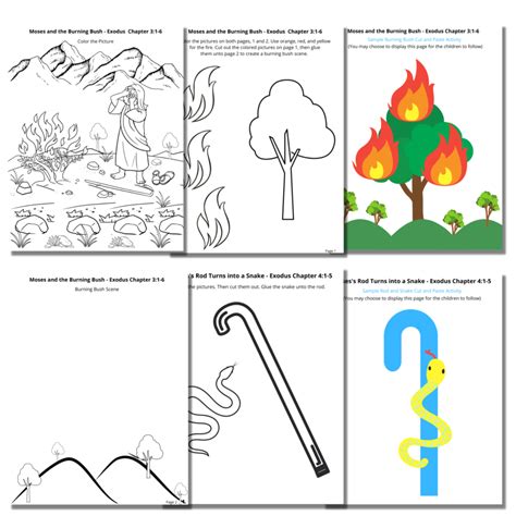 Moses And The Burning Bush Coloring Pages Moses Craft Activities At