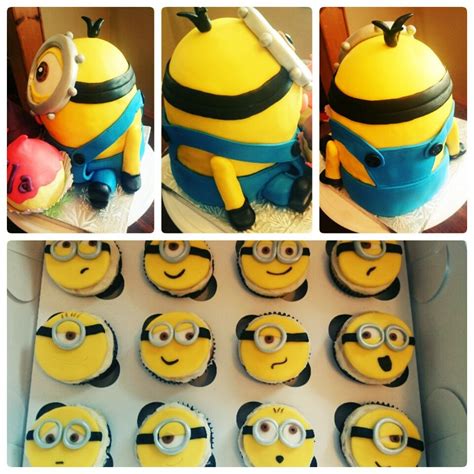 Minion Cake And Cupcakes Cupcake Cakes Minion Cake Custom Cakes