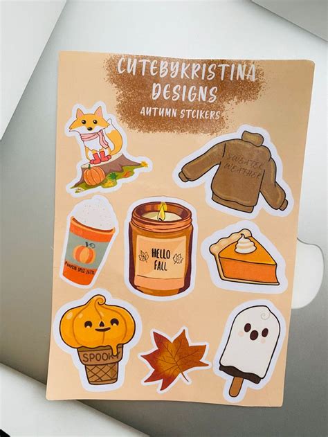 Autumn Sticker Sheet Autumn Stickers Sticker Collection Spooky Stickers