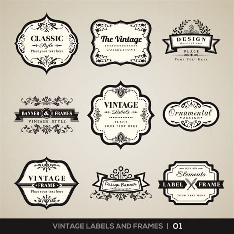 Free Vector Vintage Labels And Frames Collection
