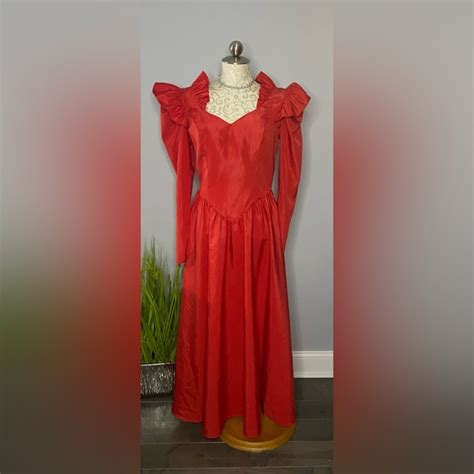 Vintage Dresses Vintage 8s Red Prom Beetlejuice Bride Dress Mediumlarge D Poshmark