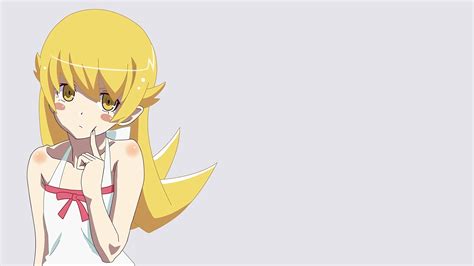Anime Girls Anime Oshino Shinobu Blonde Long Hair Monogatari