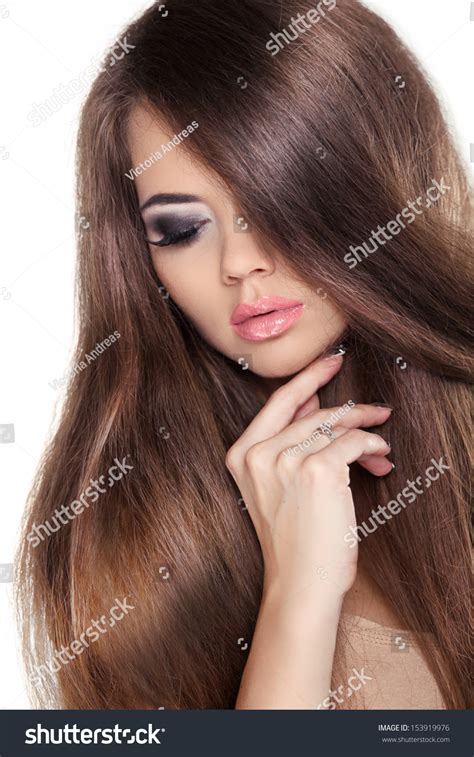 Hair Beautiful Brunette Girl Healthy Long Brown Hair