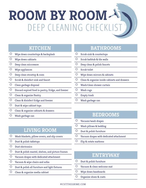 Use This Room By Room Deep Cleaning Checklist To Tackle The Dirt Hiding