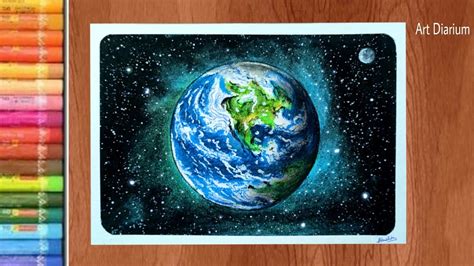 Art With Oil Pastel Drawing The Earth For Beginners Step By Step YouTube