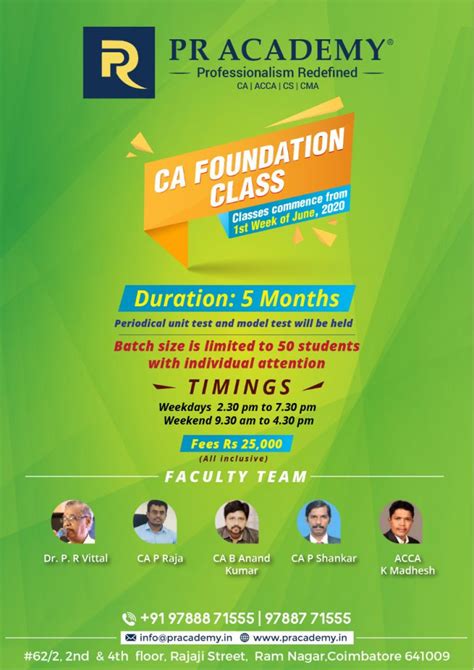 Ca Foundation Classes In Coimbatore Online Registration Started