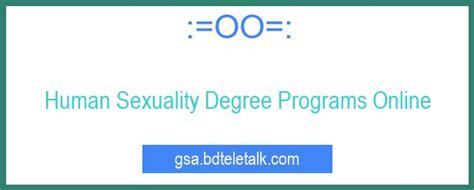 Human Sexuality Degree Programs Online Gsa