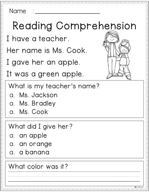 English Reading Comprehension Worksheets For Grade 1 Pdf Kidsworksheetfun