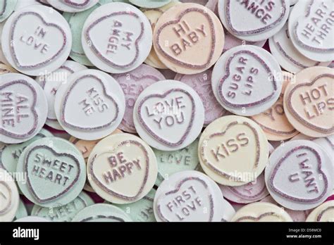 Love Hearts Sweet Pattern Retro Sweets Background Stock Photo Alamy