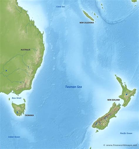 Tasman Sea Map By