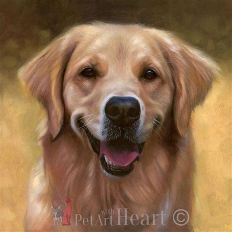 Maddie Dog Portrait Of Golden Retriever In Oils On Italian Linen