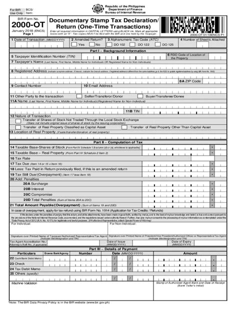 2018 2023 Form PH BIR 2000 OT Fill Online Printable Fillable Blank