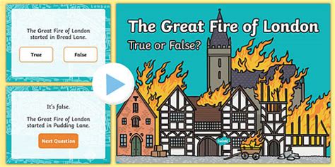 The Great Fire Of London True Or False Quiz Powerpoint