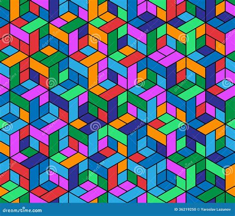 Seamless Geometric Pattern With Cubes Stock Vector Illustration Of