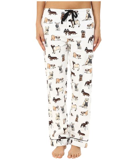 Lyst Pj Salvage Fall Into Flannel Dog Print Pajama Set In White
