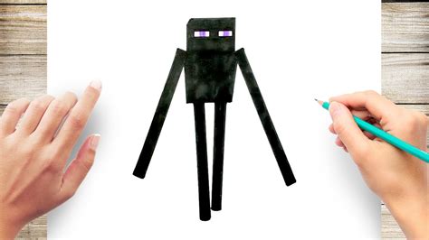 How To Draw Enderman From Minecraft Youtube