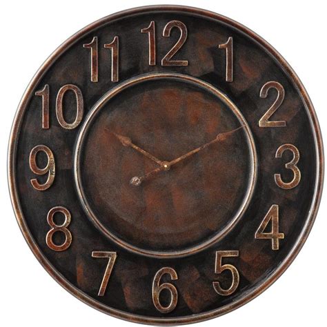 Cooper Classics Kirk Wall Clock In Distressed Aged Copper 4968