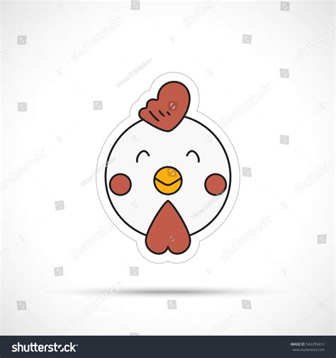 Happy Chicken Face Smile Emoji Symbol เวกเตอร์สต็อก ปลอดค่าลิขสิทธิ์