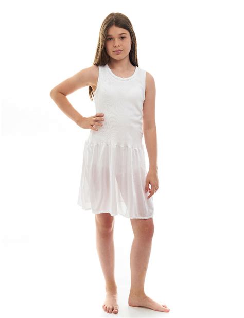 Rossette Girls White Cotton Top Full Slip 4030 Ebay