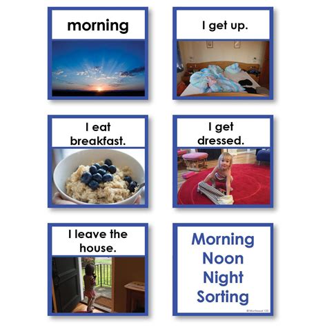 Morning Noon And Night Sorting Cards Montessori123 Primary