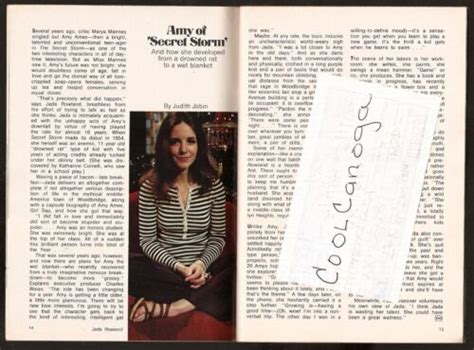 1970 Tv Article~jada Rowland Is Amy Ames On The Secret Storm Soap Opera