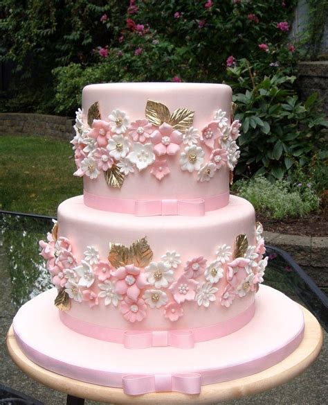 Cake Pink And Gold Wedding Cake 2498185 Weddbook