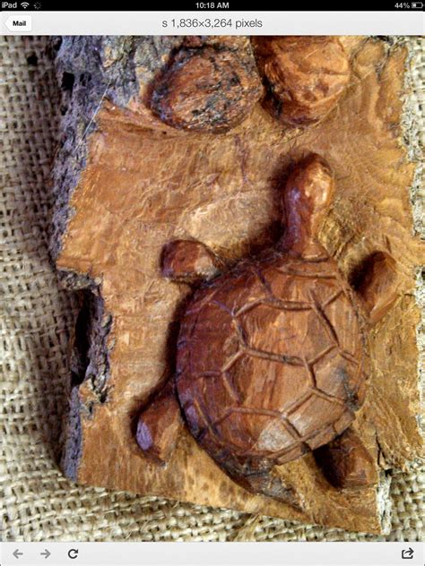 Bark Carving Of A Turtle Carved Wooden Animals Hand Carved Walking