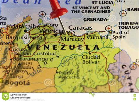 Caracas Venezuela Map Color 2018
