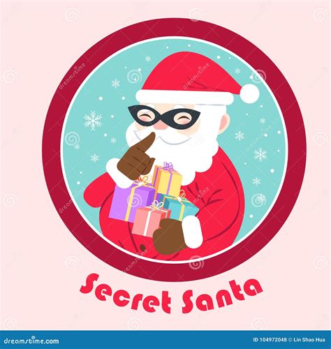 Cartoon Secret Santa Stock Vector Illustration Of Comic 104972048
