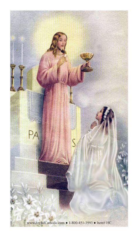Jesus Giving Communion To A Girl Holy Card Holy Cards