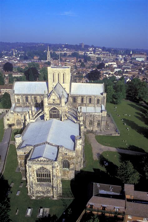 An Aerial View Of The World Famous Winchester Cathedral Winchester