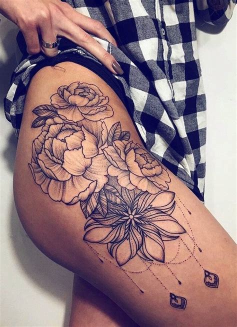 Top More Than Flower Tattoos For Thigh In Cdgdbentre