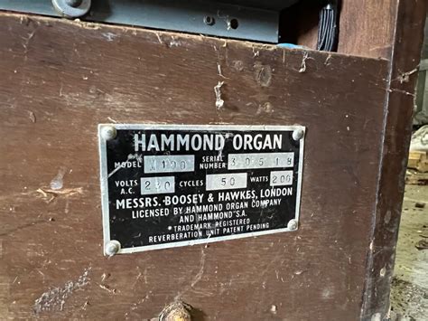 Vintage 1960s Hammond M100 Series Split Organ Ronnie Lane Studio