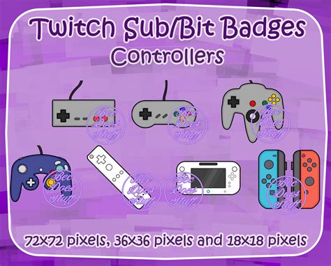Twitch Subbit Badges Controllers Etsy