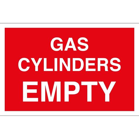 Gas Cylinders Empty Signs From Key Signs Uk