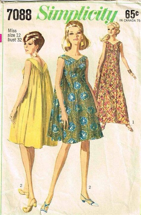 Simplicity Pattern Fashion Vintage Dresses 1960s Vintage Sewing