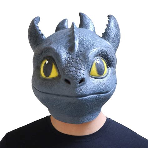 Buy Fugui Dragon Toothless Night Fury Toy Latex Face Helmet Cosplay