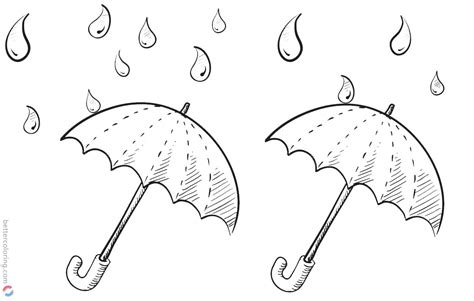 See the presented collection for raindrops coloring. Raindrop Coloring Pages Two Umbrellas Sketch - Free ...