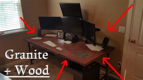 Granite Inlaid Solid Wood Computer Gaming Desk Diy Project Youtube