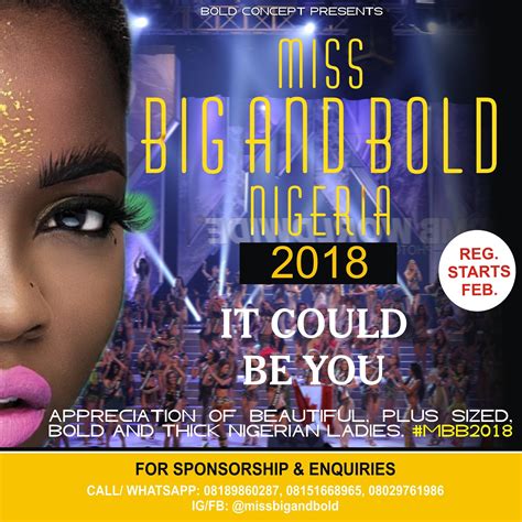 Miss Big And Bold Beauty Pageant Form On Sale Sazzysgist Bringing You Tomorrows Gist Today