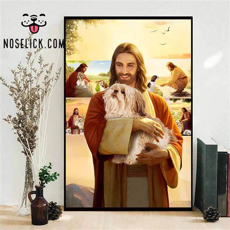 Shih Tzu Dog Jesus And Dog God Poster Fridaystuff