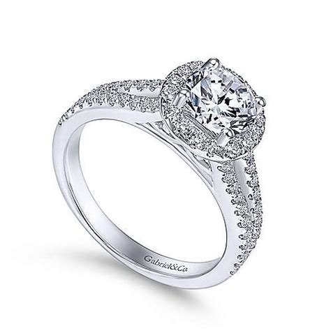 Valeria 14k White Gold Round Halo Engagement Ring Er7260w44jj