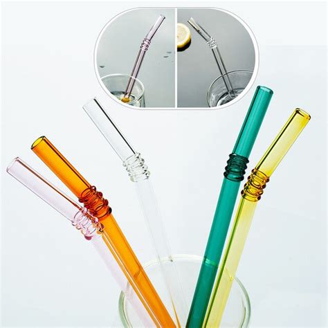 high quality reusable clear glass straw cocktail milk tea crystal bent drinking straws for