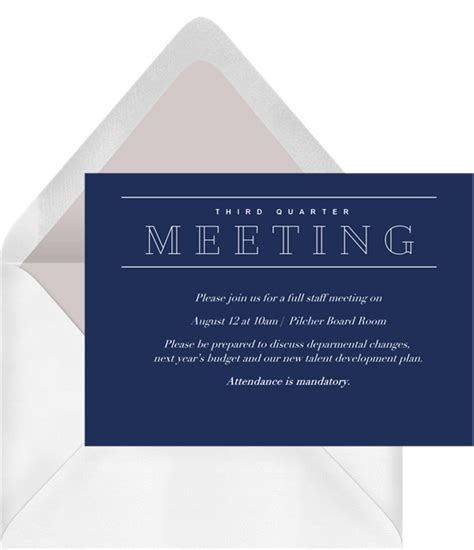 Simple Meeting Invitations In Blue