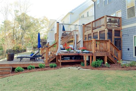 If the wood is brand new it needs to dry out for a while before stain the new cedar with two coats of woodscapes stain (acrylic). Miles Deck, Roswell GA - Turner Blair Services
